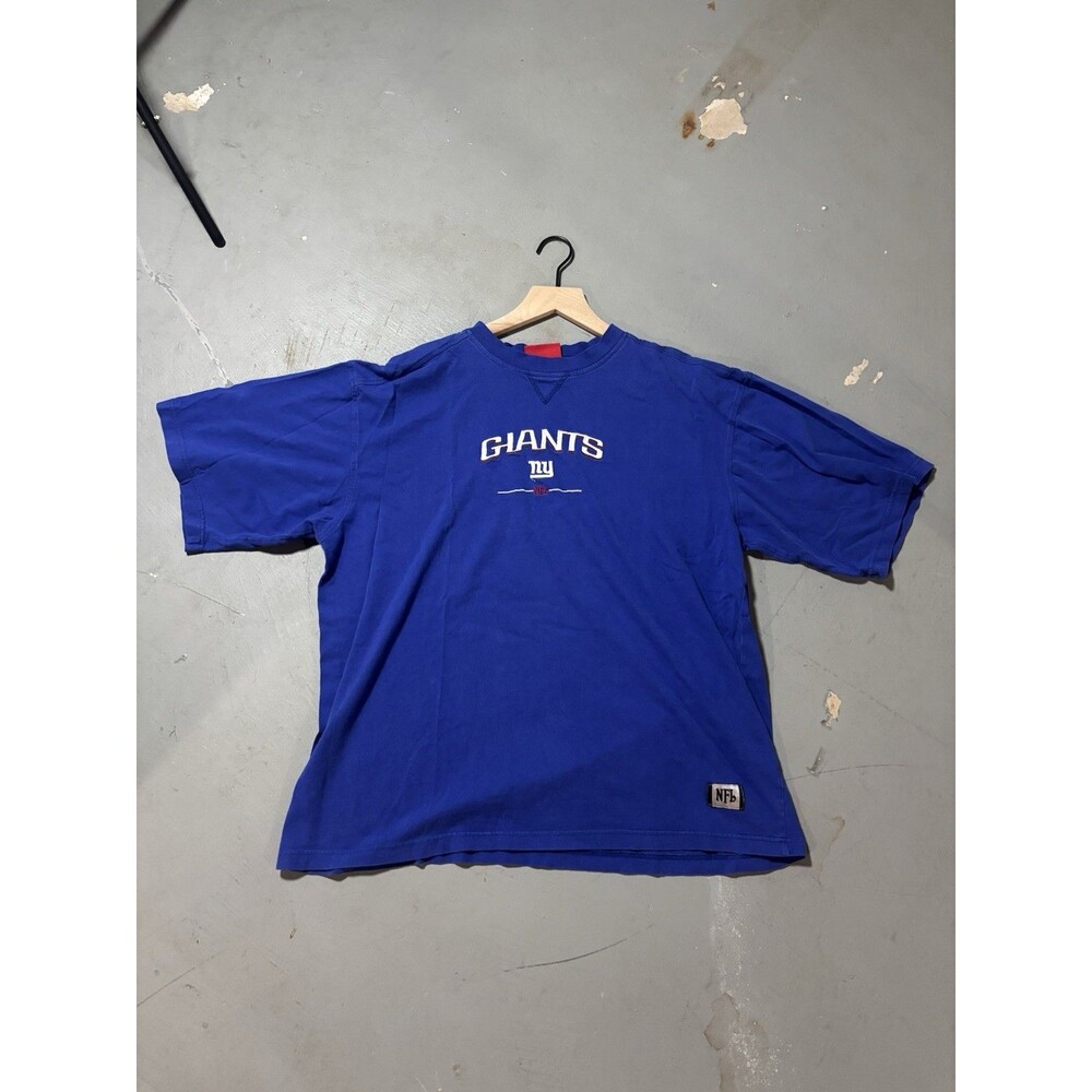 Vintage blue New York Giants NFL crewneck t-shirt embroidered team graphic Large